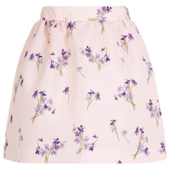 NWTRedValentino Violet floral print mini skirt size Small